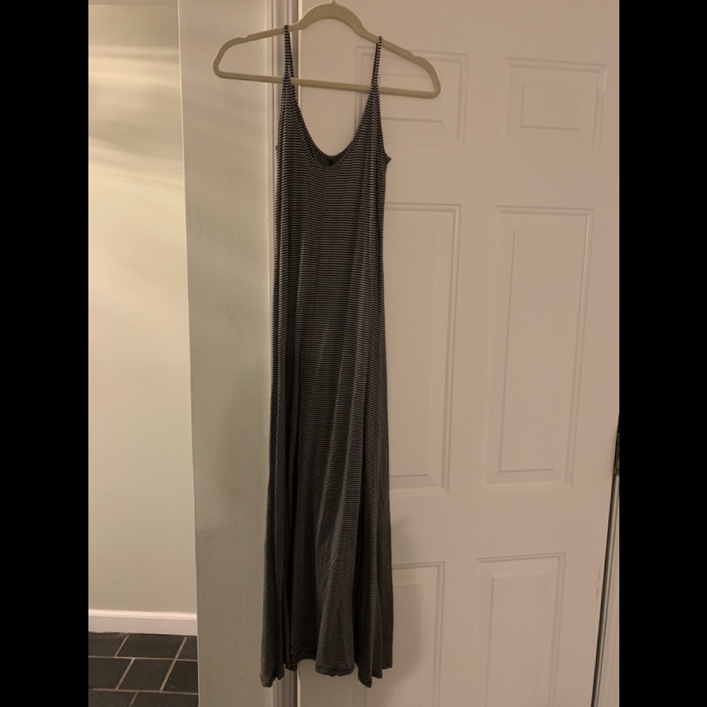Ya black and grey stripped maxi dress